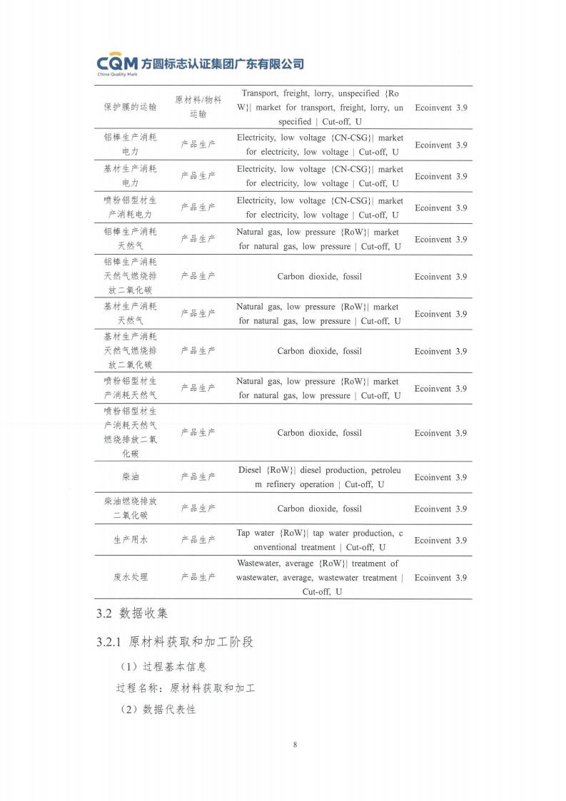 11鋁合金建筑型材（噴粉型）產(chǎn)品Ⅲ型環(huán)境聲明評價(jià)報告-方圓蓋章(圖14)